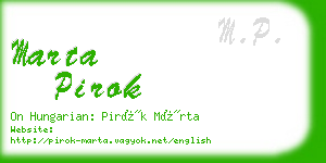 marta pirok business card